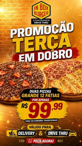 PROMO 2 PIZZAS GRANDES POR 99,99.