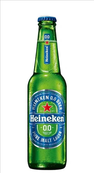 Cerveja Long Neck Heineken Zero.